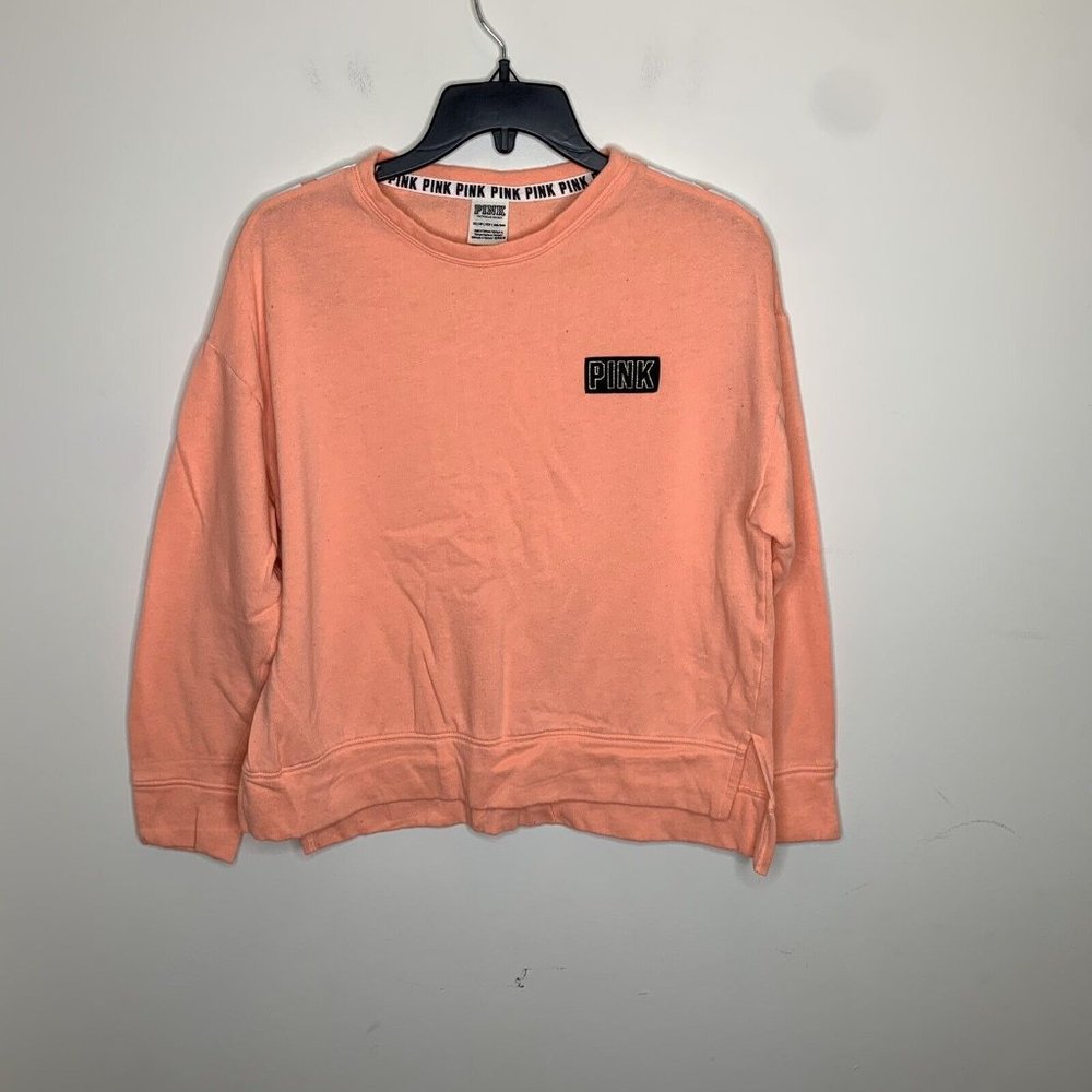 PINK Victoria Secret Womens XS Coral Salmon Pink Pullover Sweatshirt